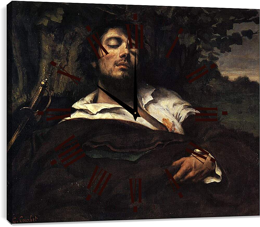 Часы картина - Раненый человек. Жан Дезире Гюстав Курбе