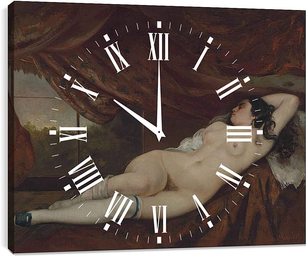 Часы картина - Спящая обнажённая. Жан Дезире Гюстав Курбе