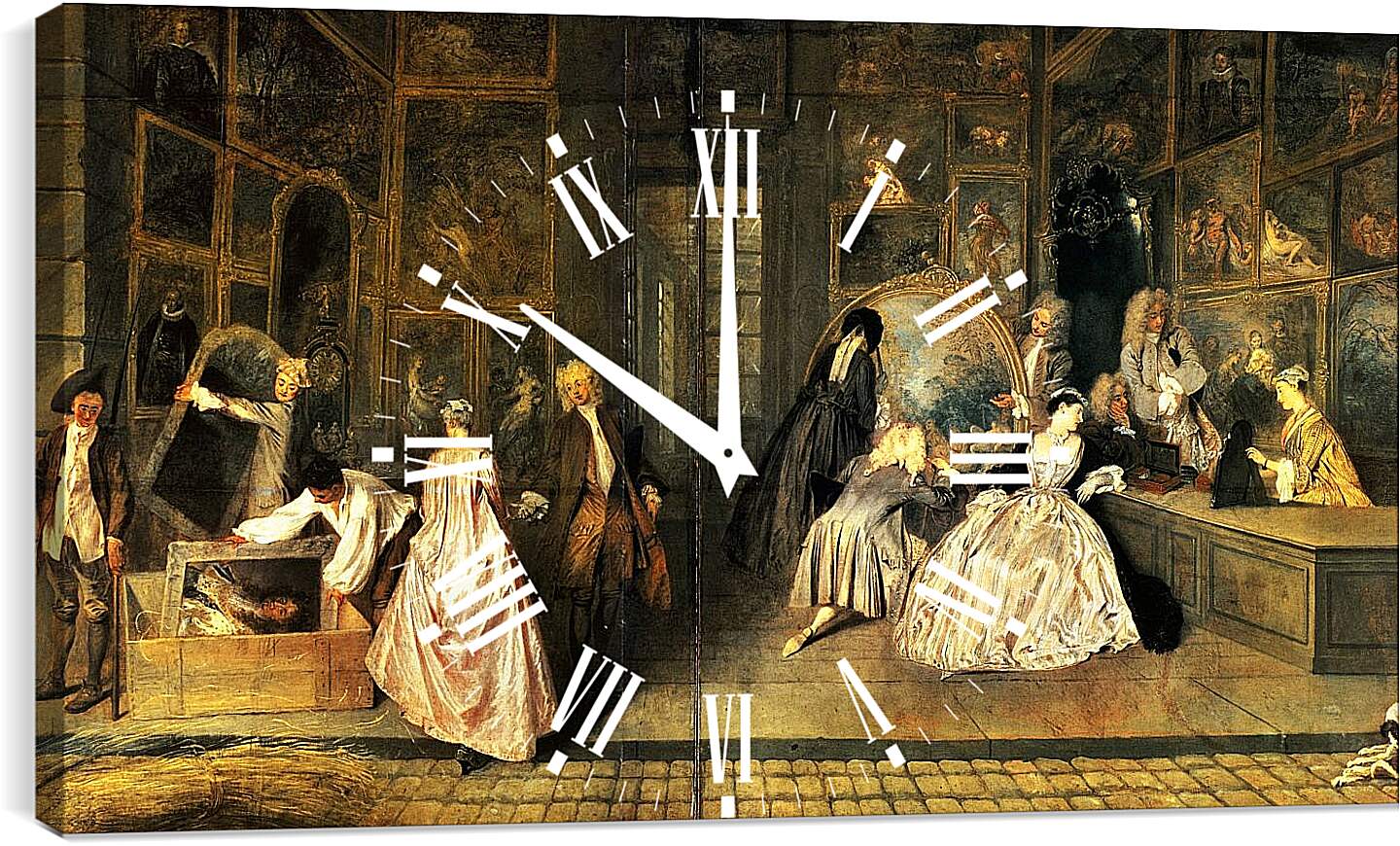 Часы картина - L'Enseigne de Gersaint. Жан Антуан Ватто