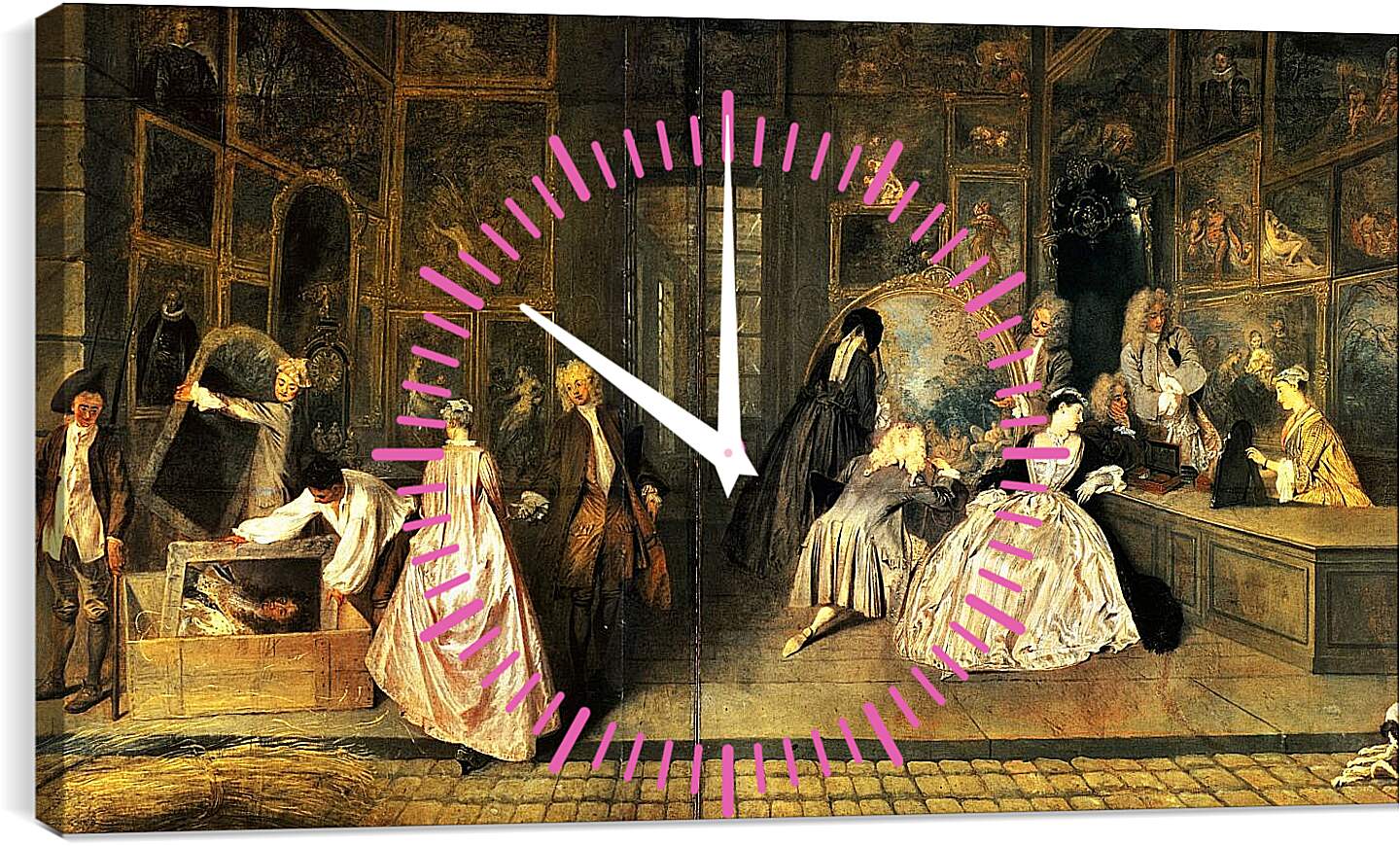 Часы картина - L'Enseigne de Gersaint. Жан Антуан Ватто