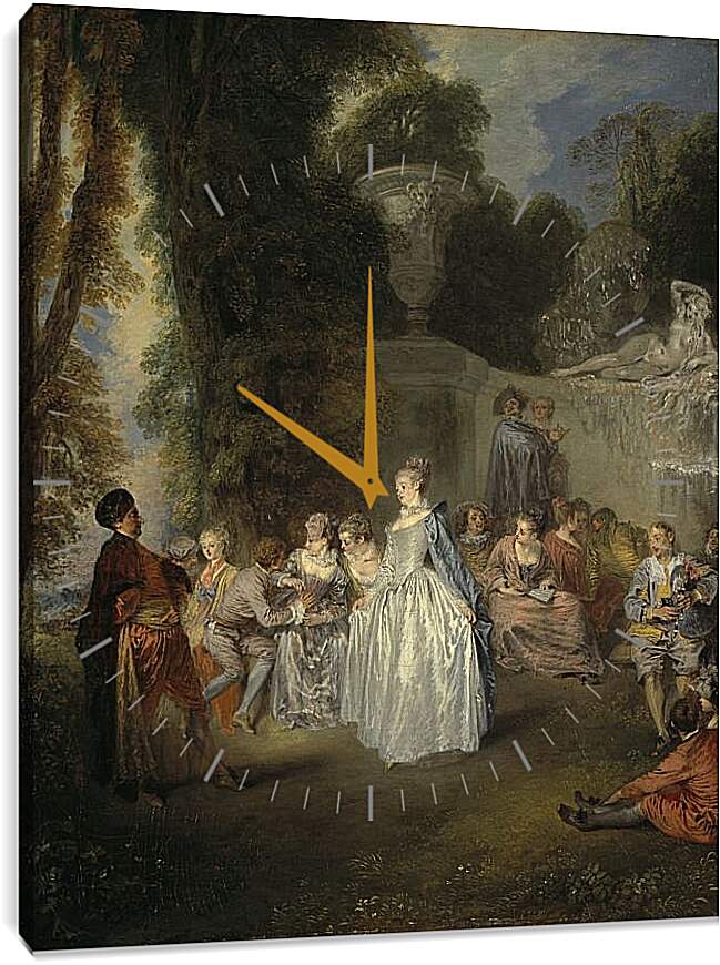 Часы картина - Венецианский праздник. Жан Антуан Ватто