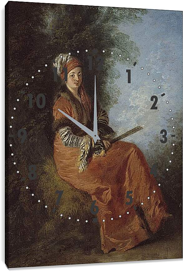 Часы картина - Мечтательница. Жан Антуан Ватто