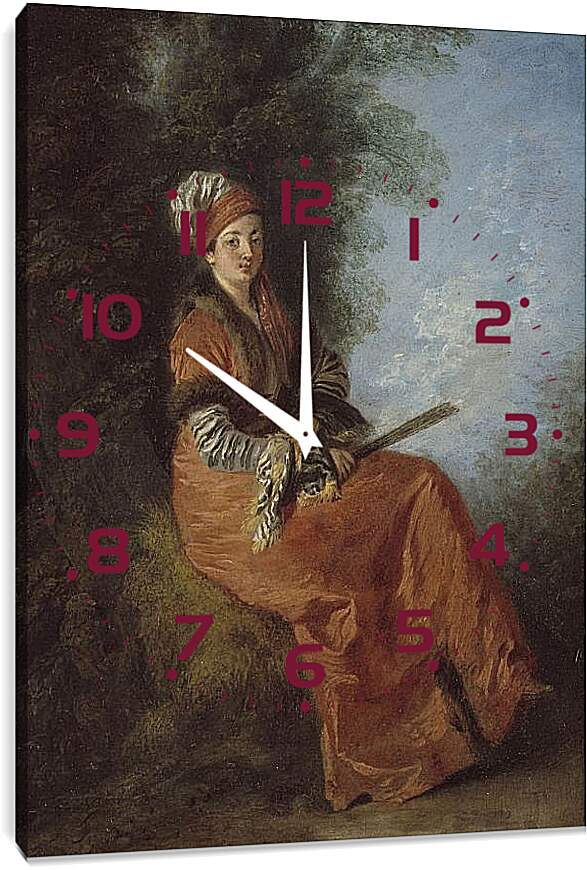 Часы картина - Мечтательница. Жан Антуан Ватто