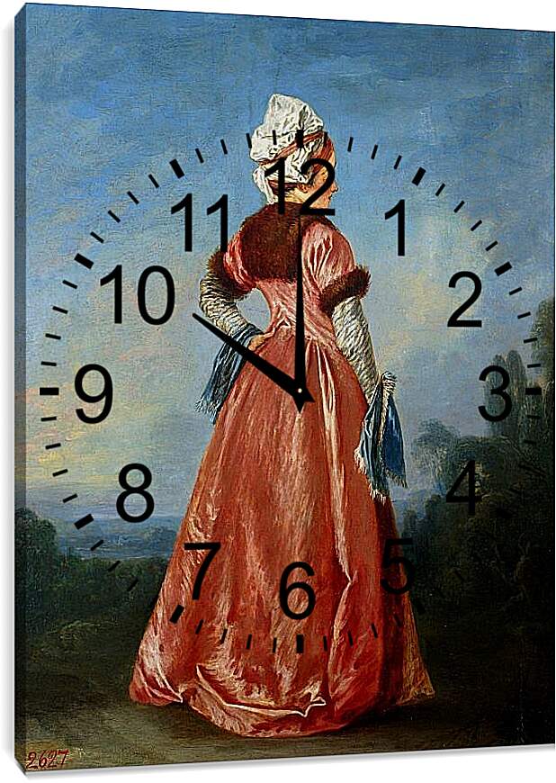 Часы картина - Полька. Жан Антуан Ватто
