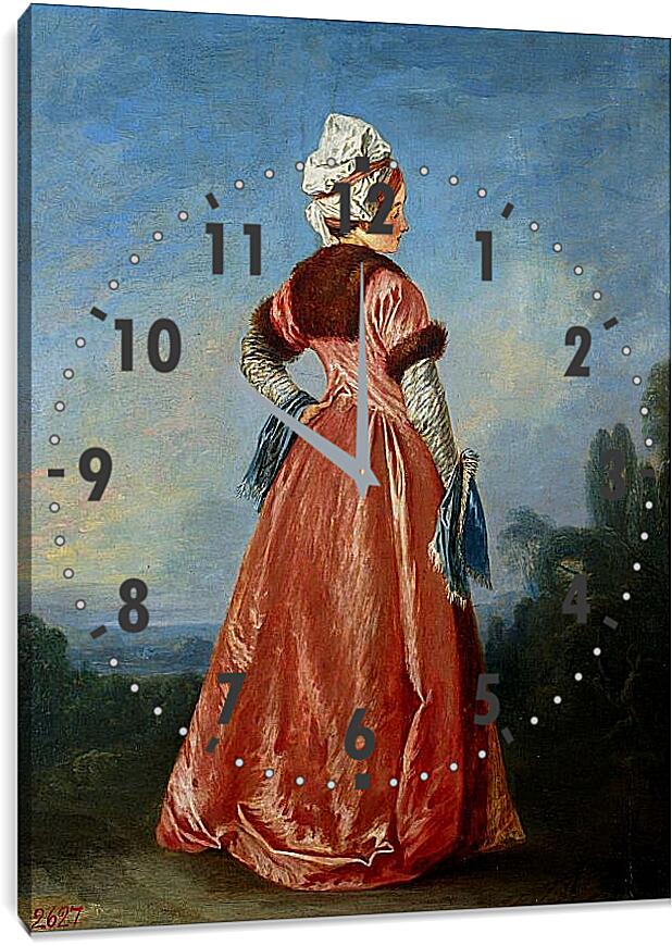 Часы картина - Полька. Жан Антуан Ватто