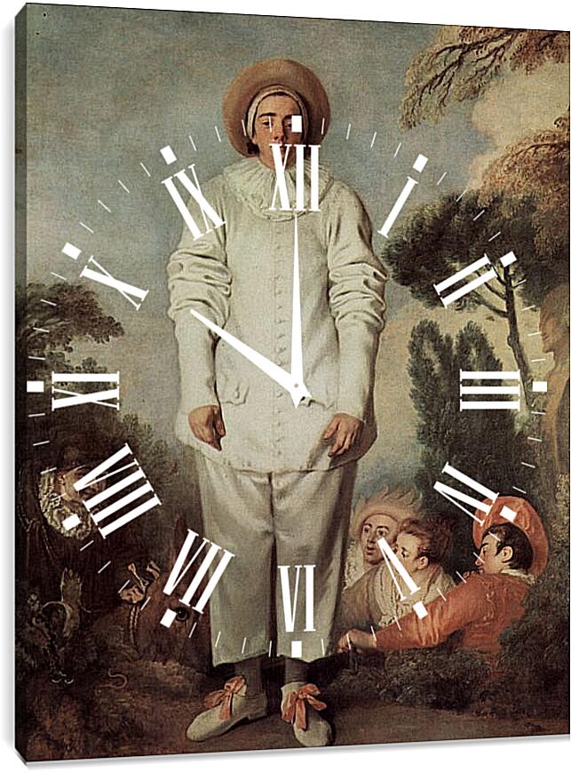 Часы картина - Пьеро. Жан Антуан Ватто
