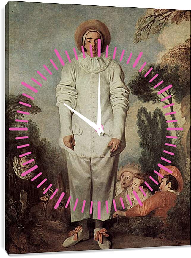 Часы картина - Пьеро. Жан Антуан Ватто