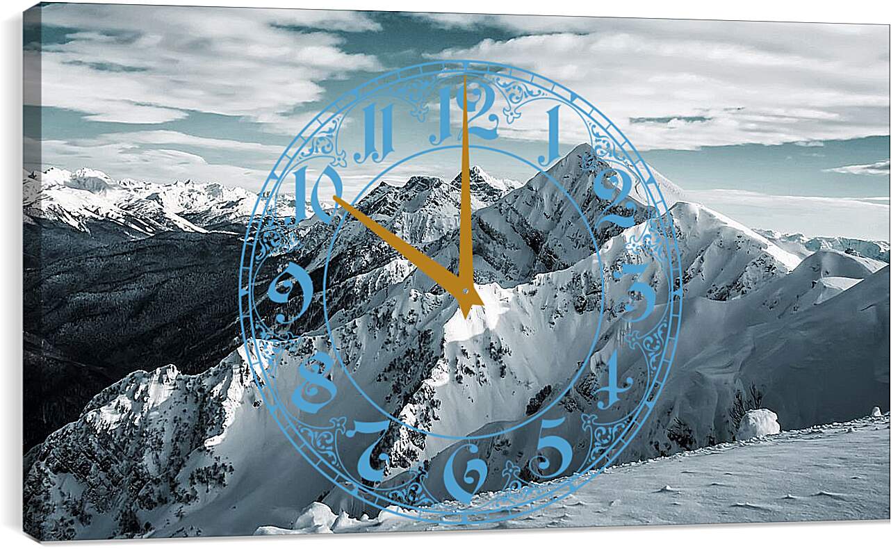 Часы картина - Вершины гор