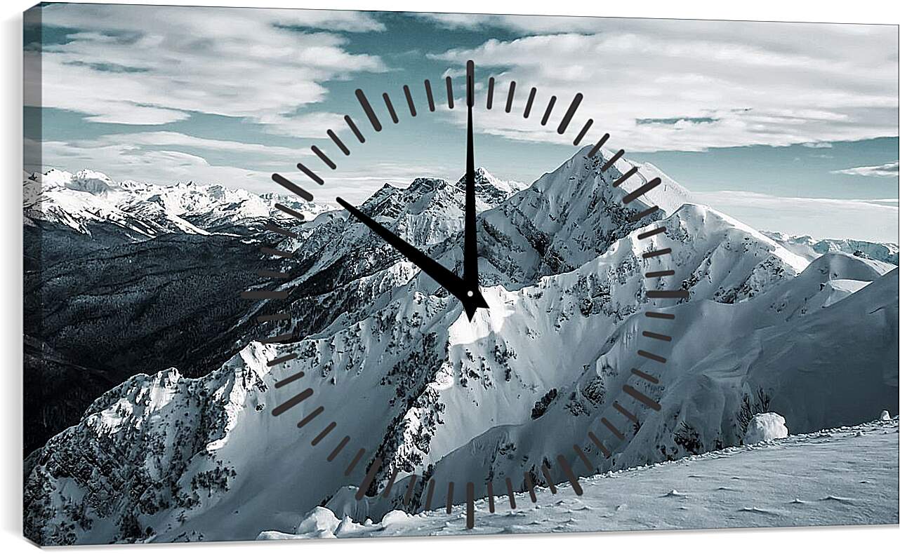 Часы картина - Вершины гор