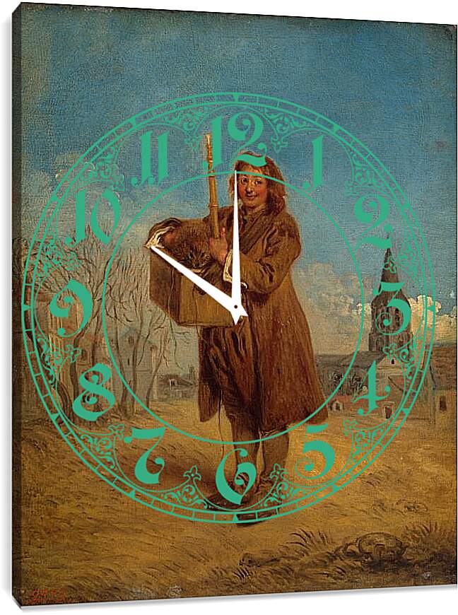 Часы картина - Савояр с сурком. Жан Антуан Ватто
