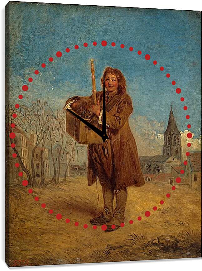 Часы картина - Савояр с сурком. Жан Антуан Ватто