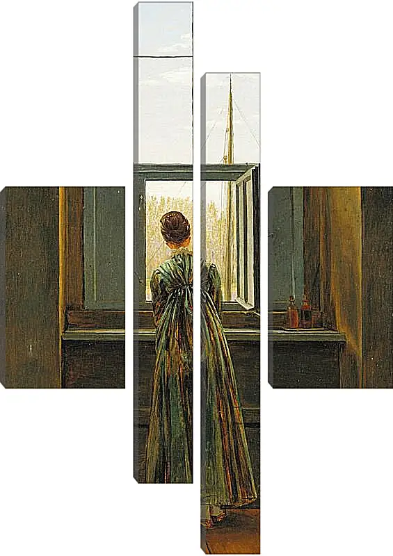 Модульная картина - Woman at a Window. Каспар Давид Фридрих