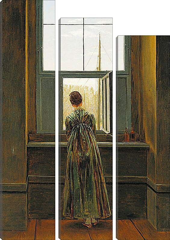 Модульная картина - Woman at a Window. Каспар Давид Фридрих