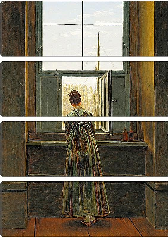 Модульная картина - Woman at a Window. Каспар Давид Фридрих