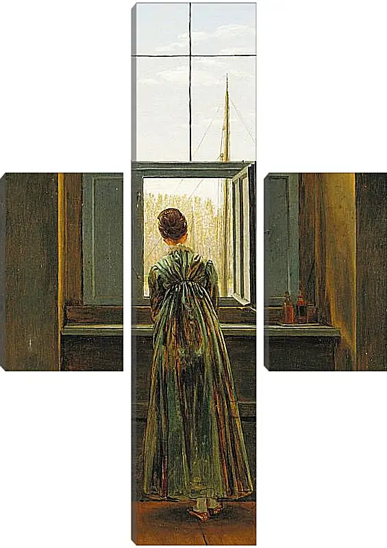 Модульная картина - Woman at a Window. Каспар Давид Фридрих