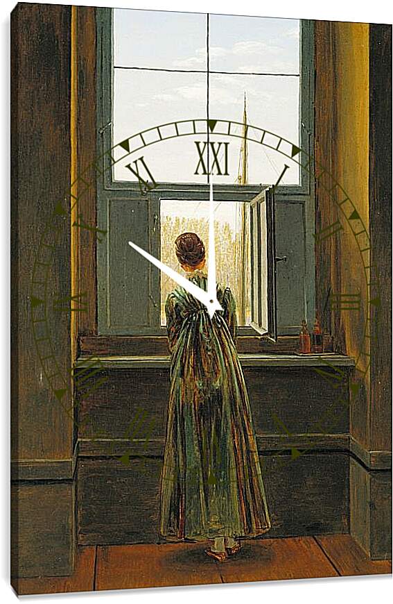 Часы картина - Woman at a Window. Каспар Давид Фридрих