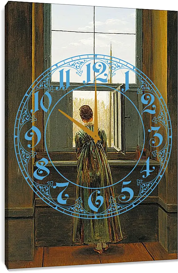 Часы картина - Woman at a Window. Каспар Давид Фридрих