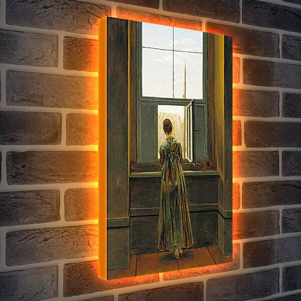 Лайтбокс световая панель - Woman at a Window. Каспар Давид Фридрих
