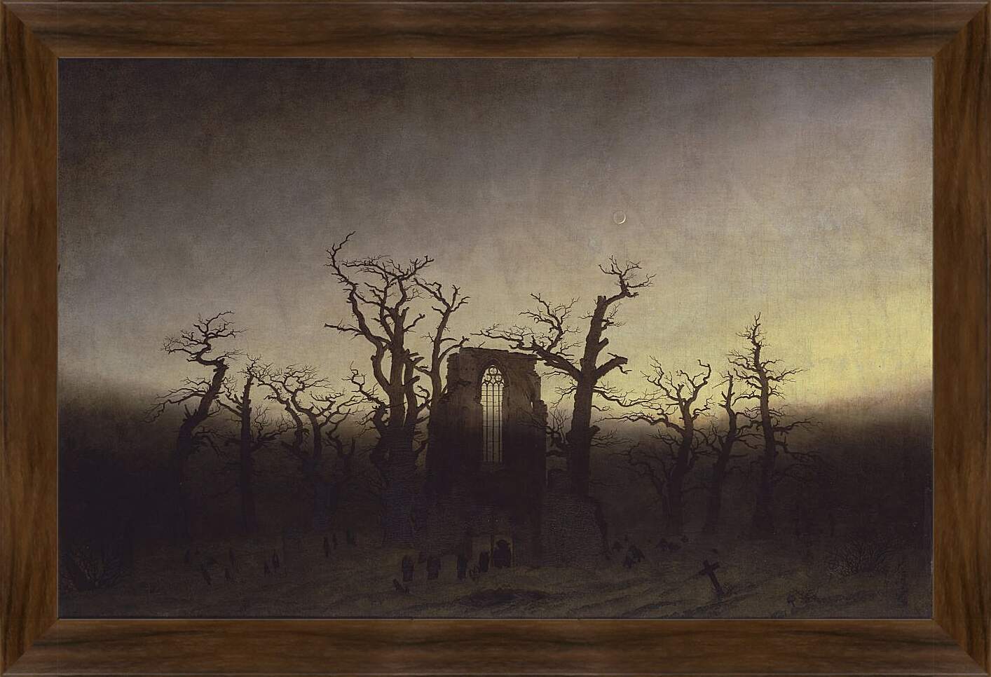 Картина в раме - Аббатство в дубовом лесу. Каспар Давид Фридрих