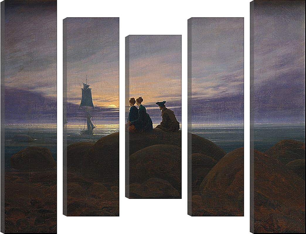Модульная картина - Восход луны над морем. Каспар Давид Фридрих