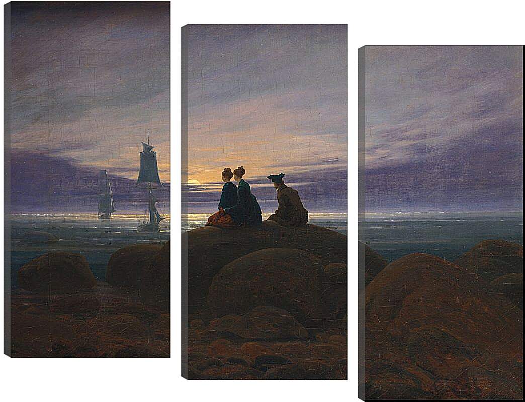Модульная картина - Восход луны над морем. Каспар Давид Фридрих
