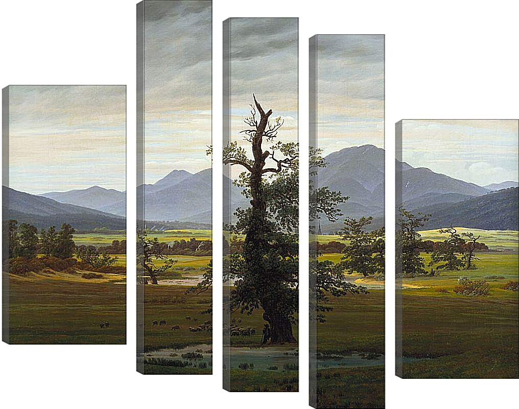 Модульная картина - Деревенский пейзаж в утреннем свете. Каспар Давид Фридрих
