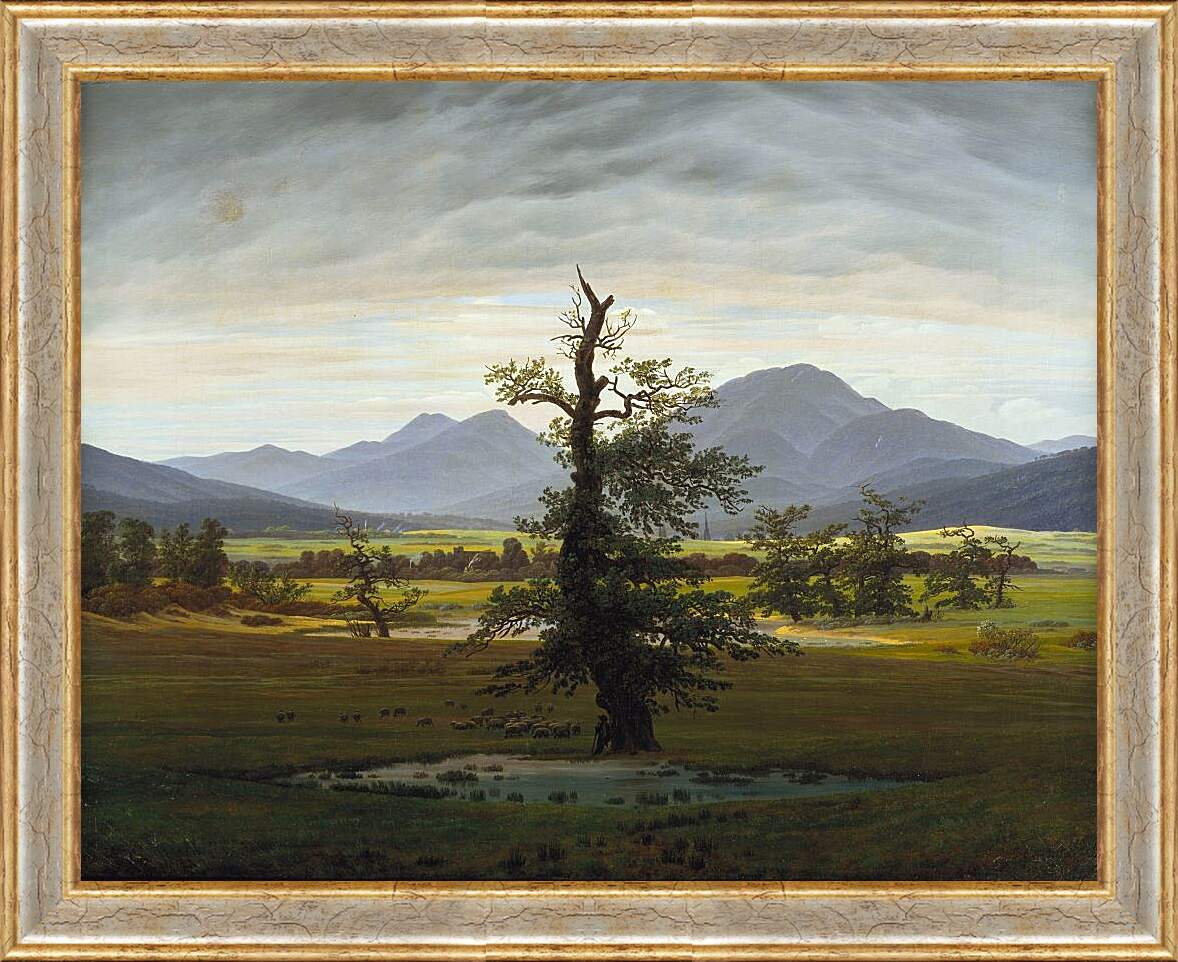 Картина в раме - Деревенский пейзаж в утреннем свете. Каспар Давид Фридрих