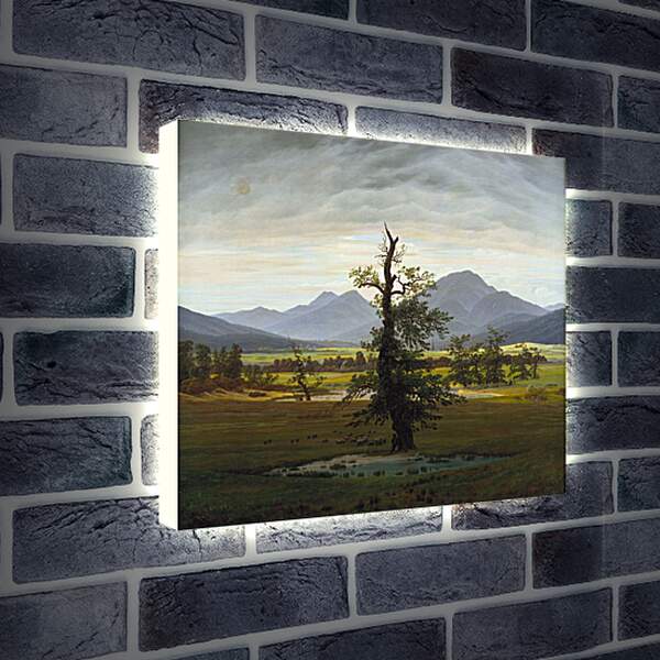 Лайтбокс световая панель - Деревенский пейзаж в утреннем свете. Каспар Давид Фридрих