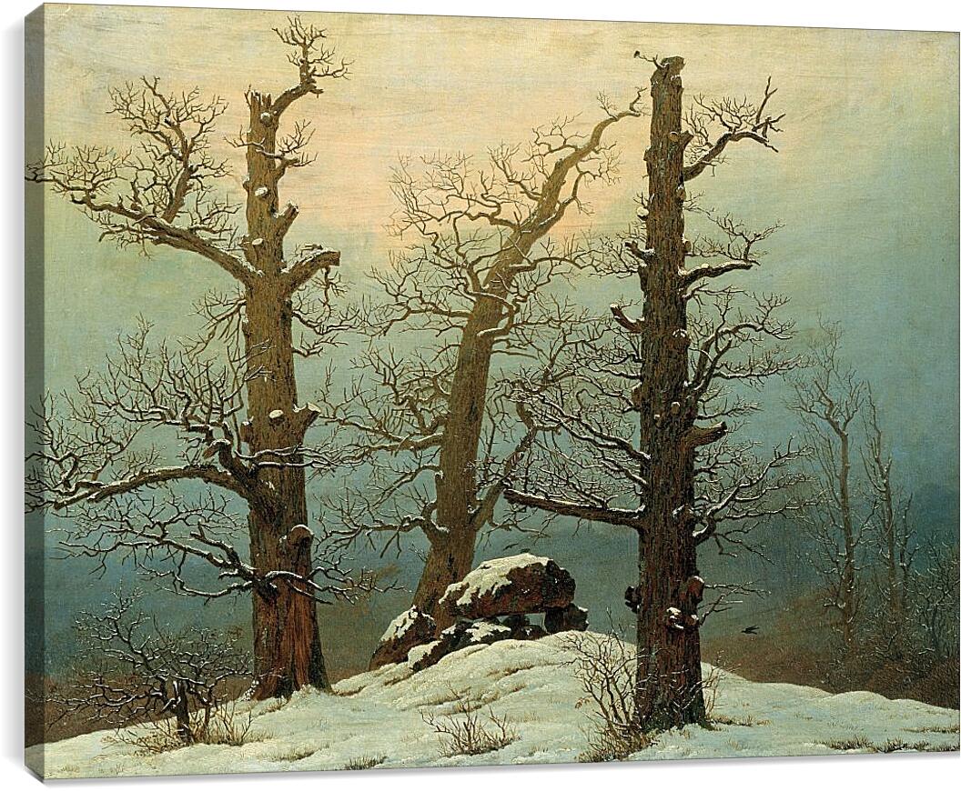 Постер и плакат - Мегалитические могилы в снегу. Каспар Давид Фридрих