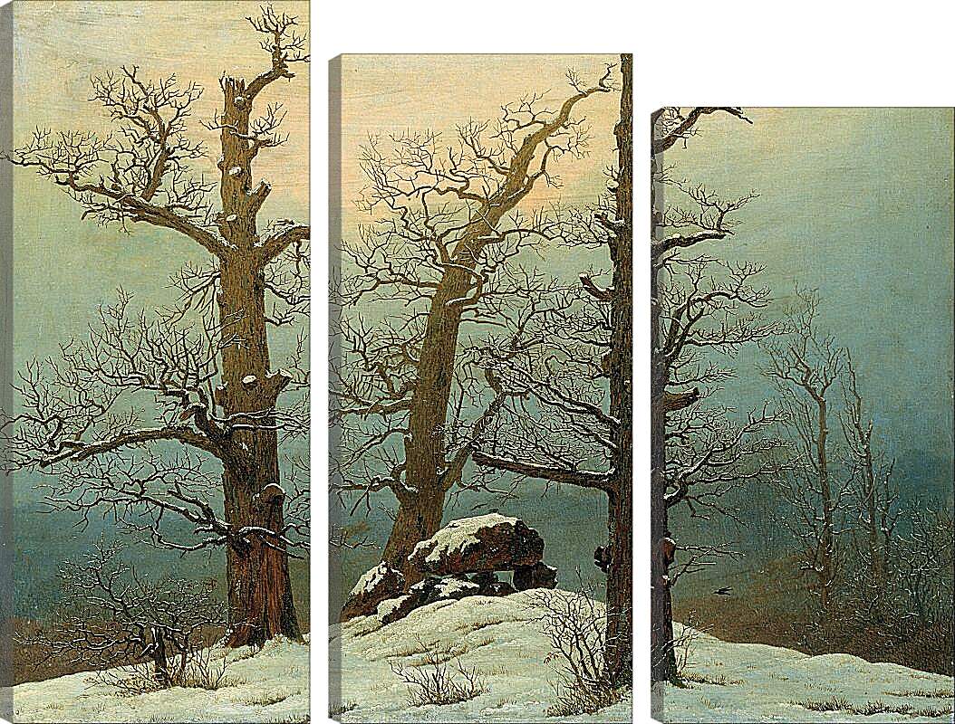 Модульная картина - Мегалитические могилы в снегу. Каспар Давид Фридрих
