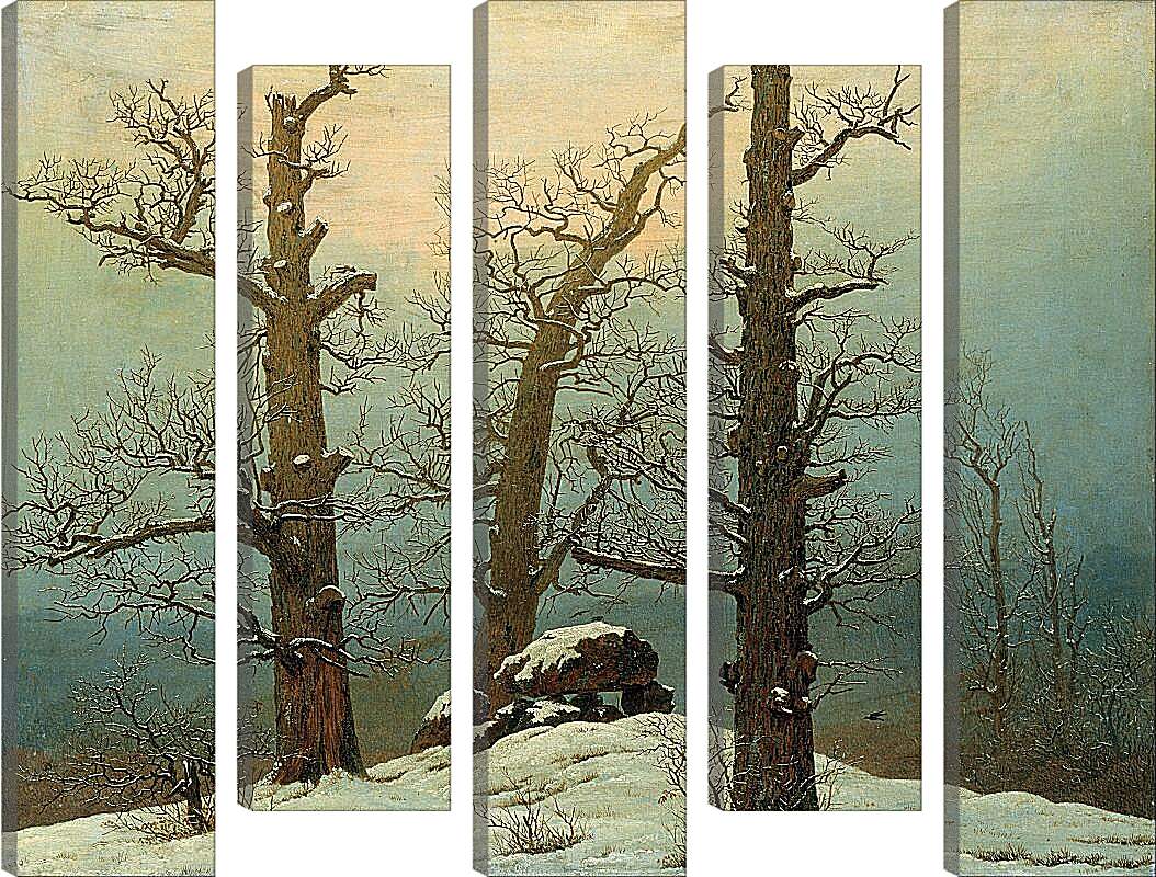 Модульная картина - Мегалитические могилы в снегу. Каспар Давид Фридрих