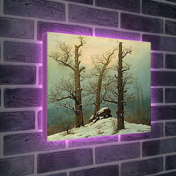 Лайтбокс световая панель - Мегалитические могилы в снегу. Каспар Давид Фридрих