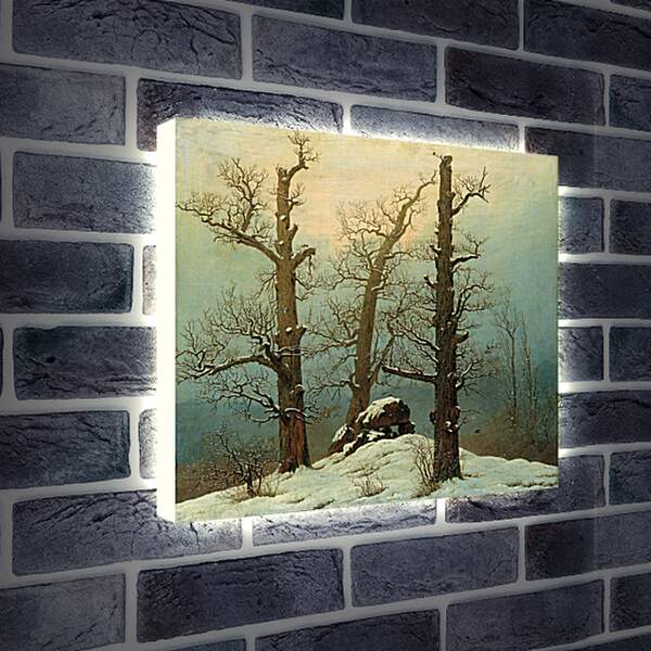Лайтбокс световая панель - Мегалитические могилы в снегу. Каспар Давид Фридрих