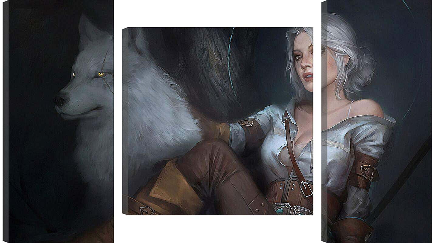 Модульная картина - The Witcher (Ведьмак), Цирилла с питомцем