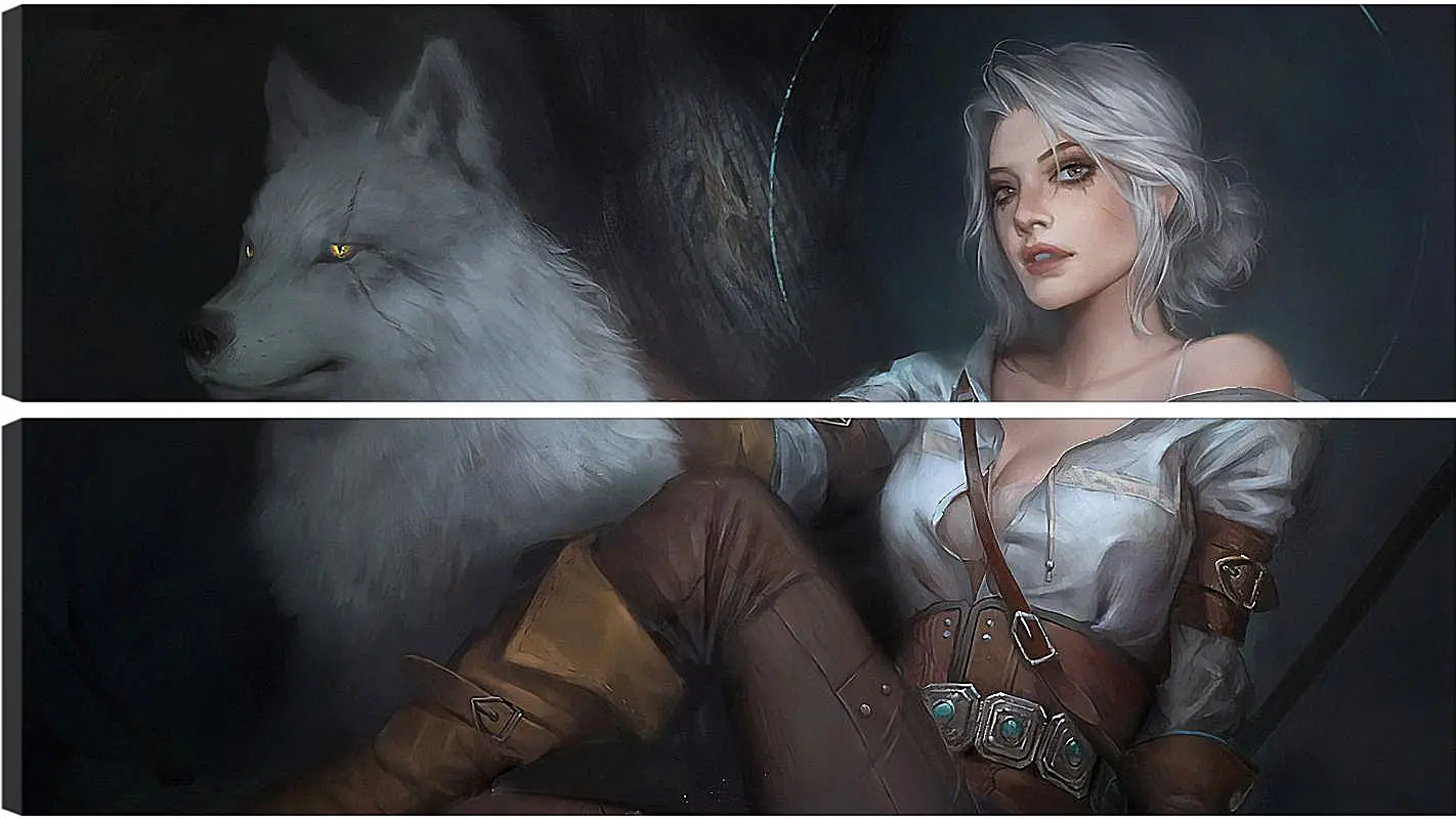 Модульная картина - The Witcher (Ведьмак), Цирилла с питомцем