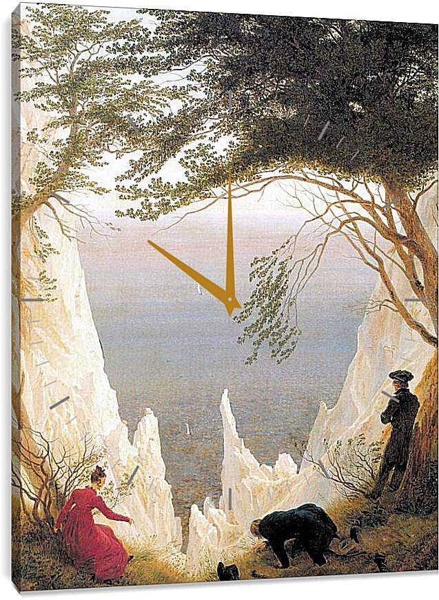 Часы картина - Меловые скалы на острове Рюген. Каспар Давид Фридрих