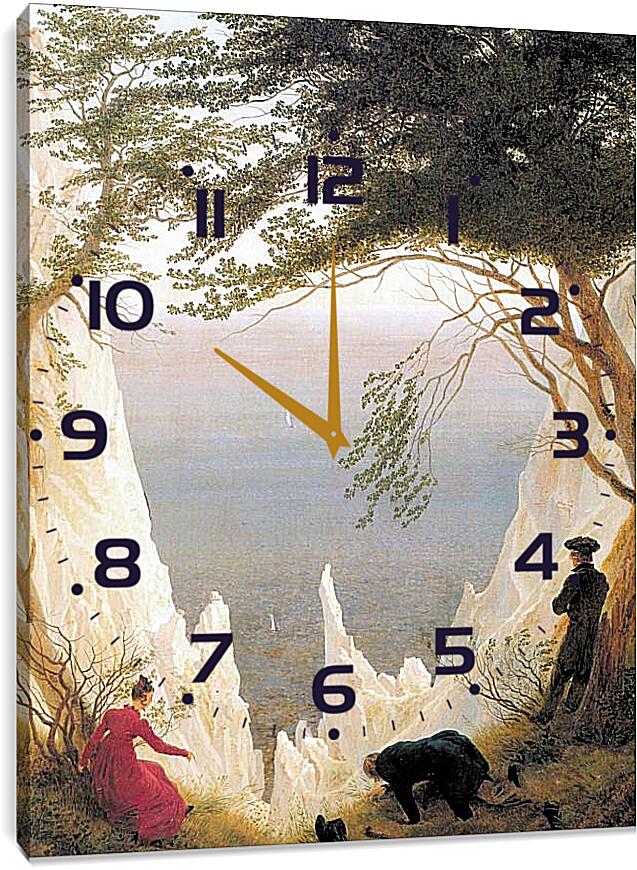 Часы картина - Меловые скалы на острове Рюген. Каспар Давид Фридрих