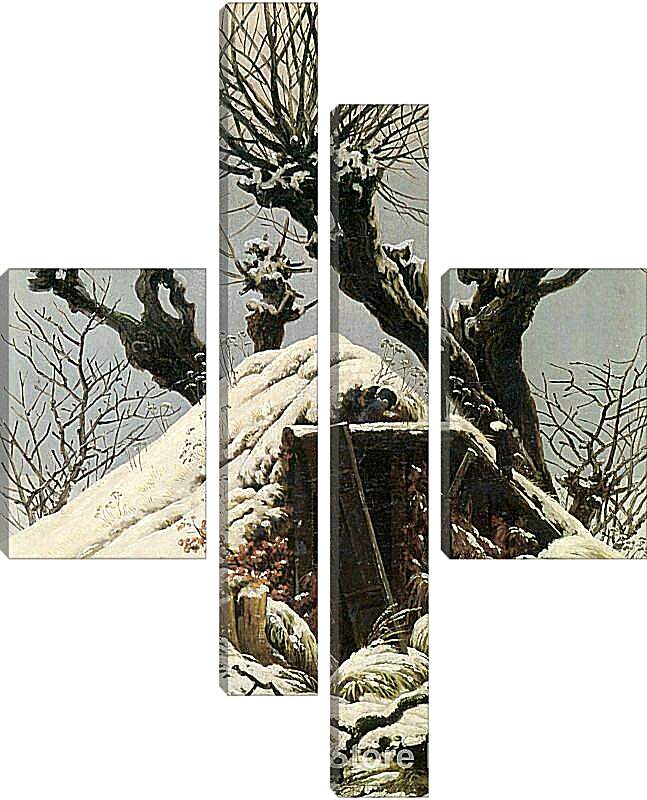Модульная картина - Снежная хижина. Каспар Давид Фридрих