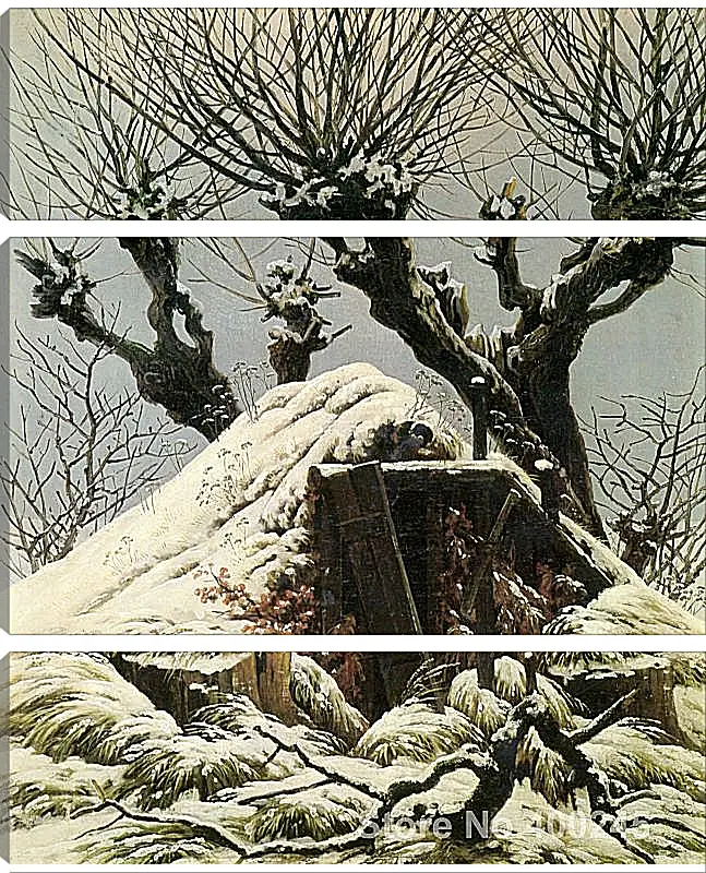 Модульная картина - Снежная хижина. Каспар Давид Фридрих