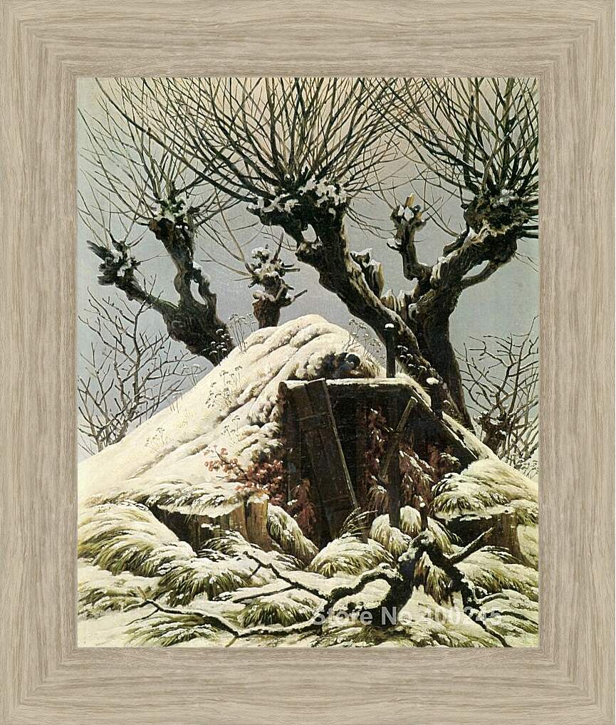 Картина в раме - Снежная хижина. Каспар Давид Фридрих