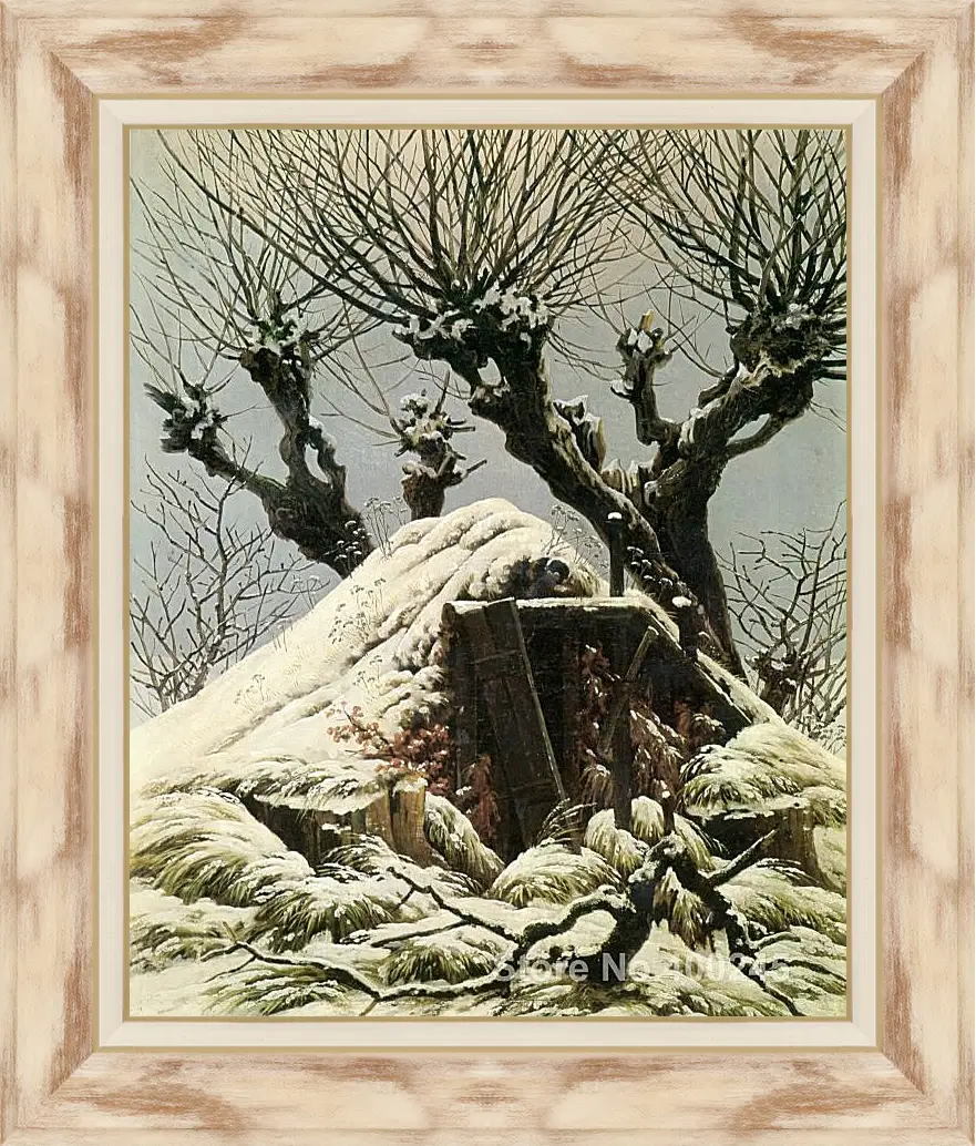 Картина в раме - Снежная хижина. Каспар Давид Фридрих