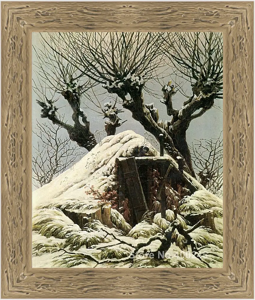 Картина в раме - Снежная хижина. Каспар Давид Фридрих