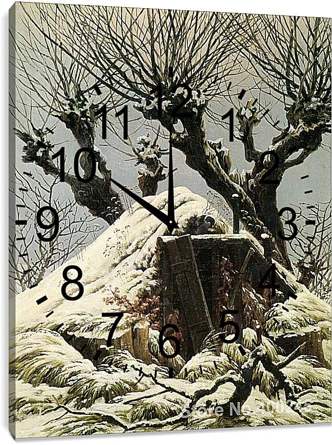 Часы картина - Снежная хижина. Каспар Давид Фридрих