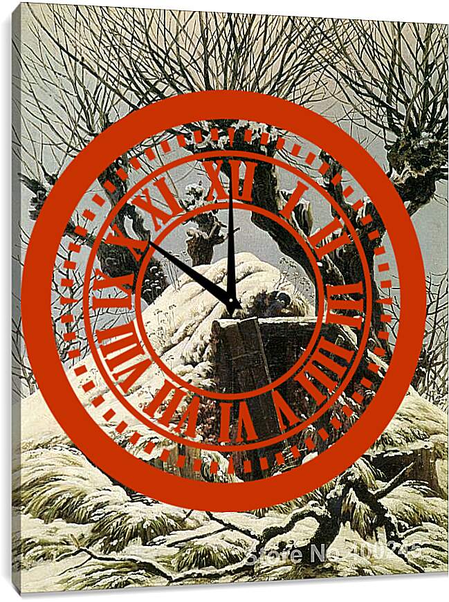 Часы картина - Снежная хижина. Каспар Давид Фридрих