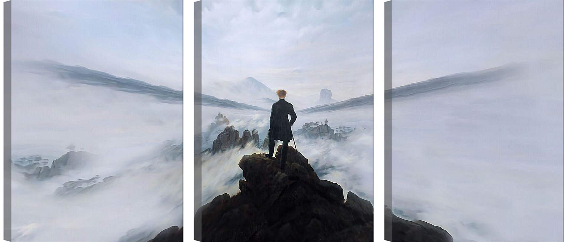 Модульная картина - Странник над морем тумана. Каспар Давид Фридрих