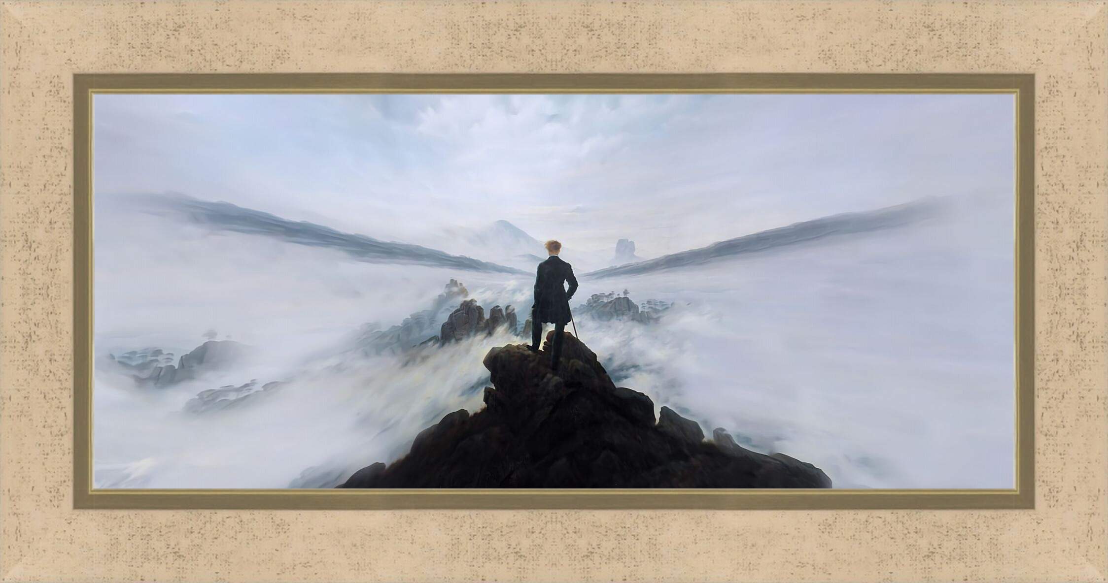 Картина в раме - Странник над морем тумана. Каспар Давид Фридрих