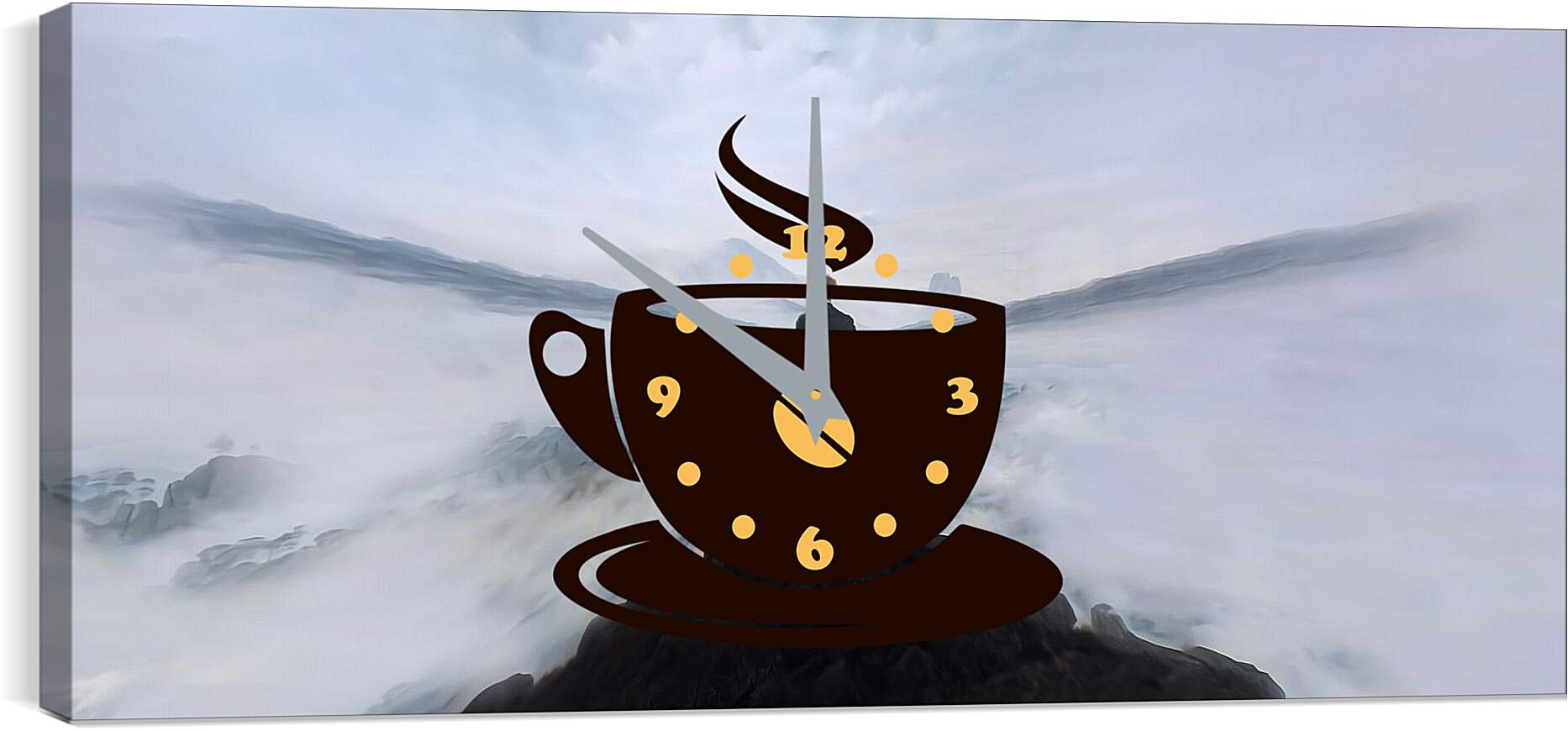 Часы картина - Странник над морем тумана. Каспар Давид Фридрих