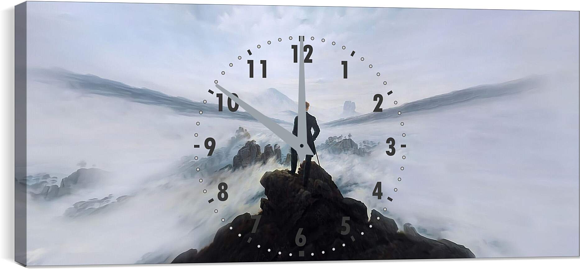Часы картина - Странник над морем тумана. Каспар Давид Фридрих