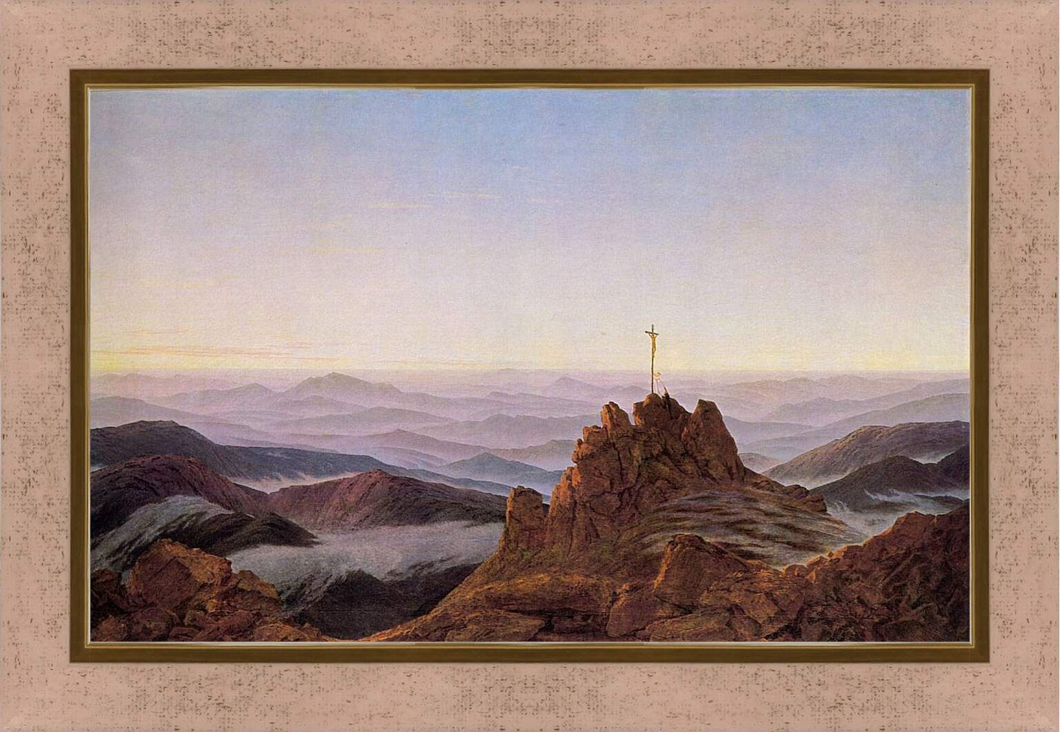 Картина в раме - Утро в горах Крконоше. Каспар Давид Фридрих