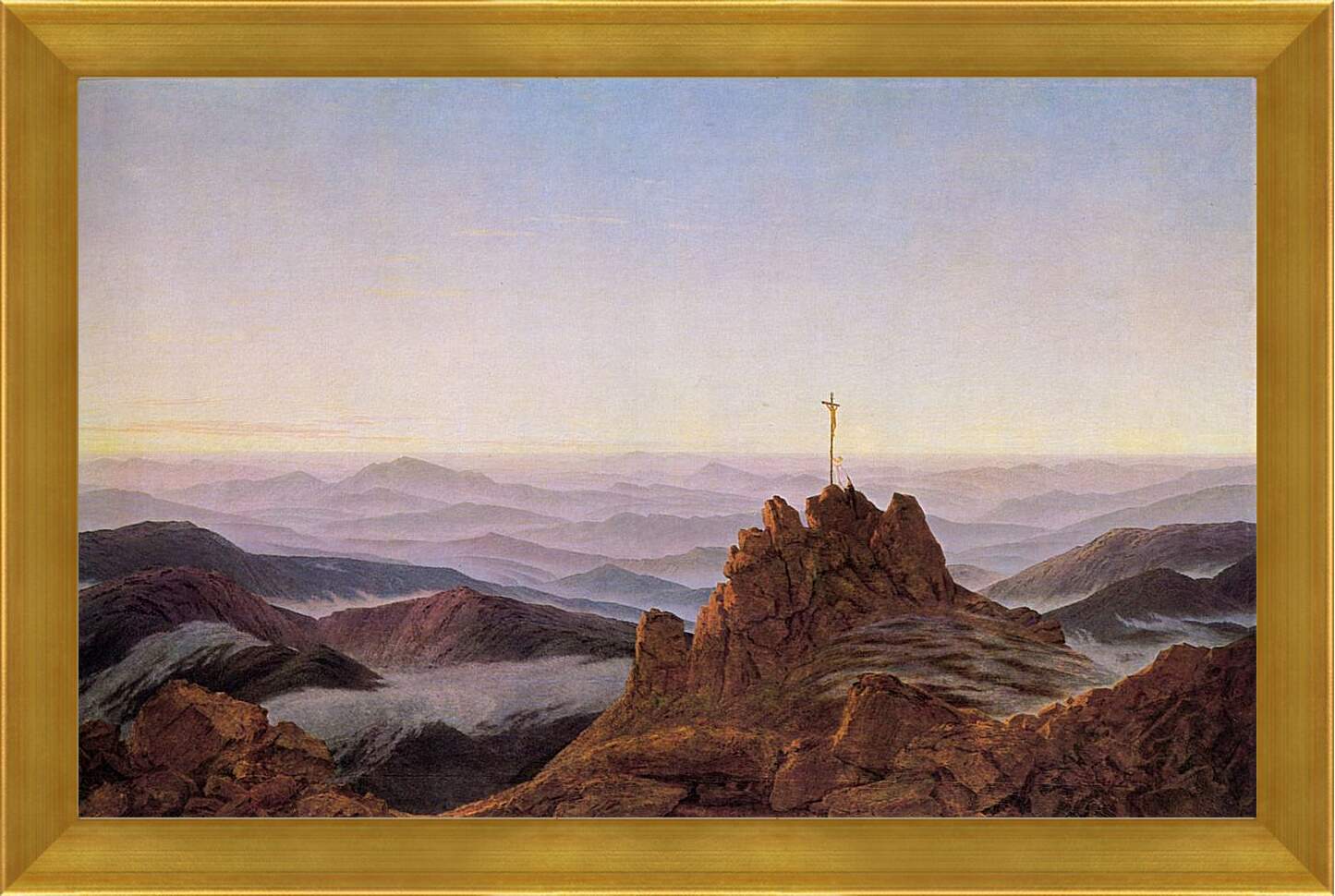 Картина в раме - Утро в горах Крконоше. Каспар Давид Фридрих